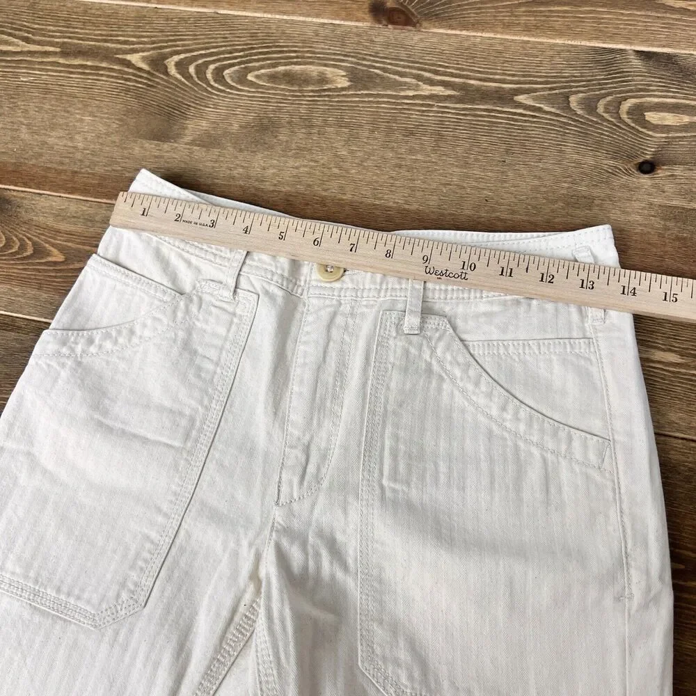 Anthropologie Pants‎ 24 P Womens Beige Twill Straight Leg Carpenter - Picture 4 of 11